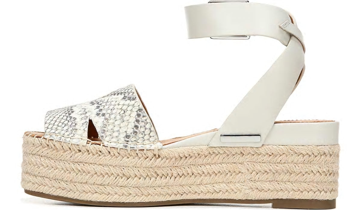 Sarto Lexie Espadrille Platform Sandal - Natural Snake Print Leather
