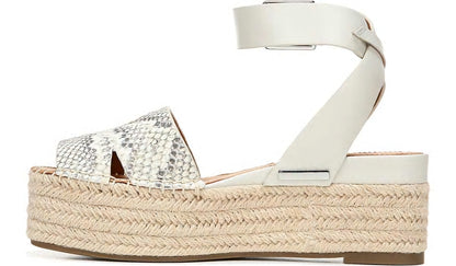 Sarto Lexie Espadrille Platform Sandal - Natural Snake Print Leather