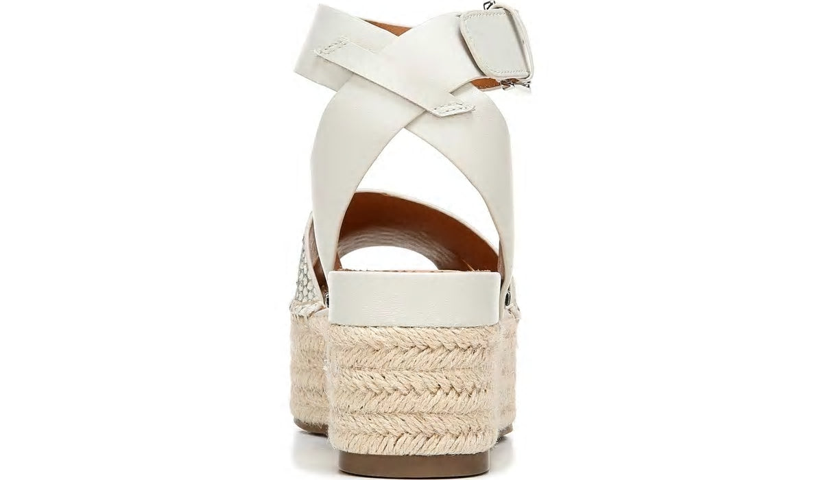 Sarto Lexie Espadrille Platform Sandal - Natural Snake Print Leather