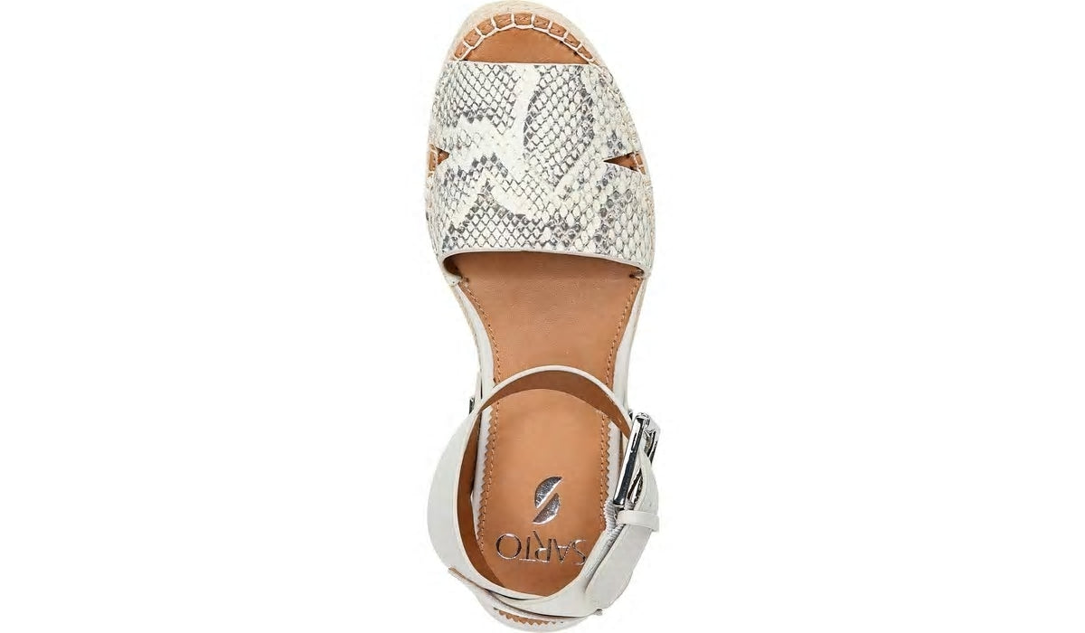 Sarto Lexie Espadrille Platform Sandal - Natural Snake Print Leather