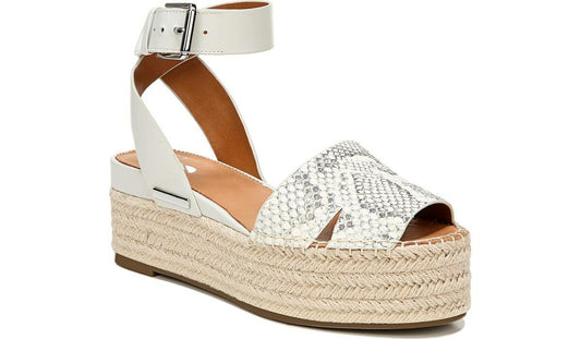 Sarto Lexie Espadrille Platform Sandal - Natural Snake Print Leather