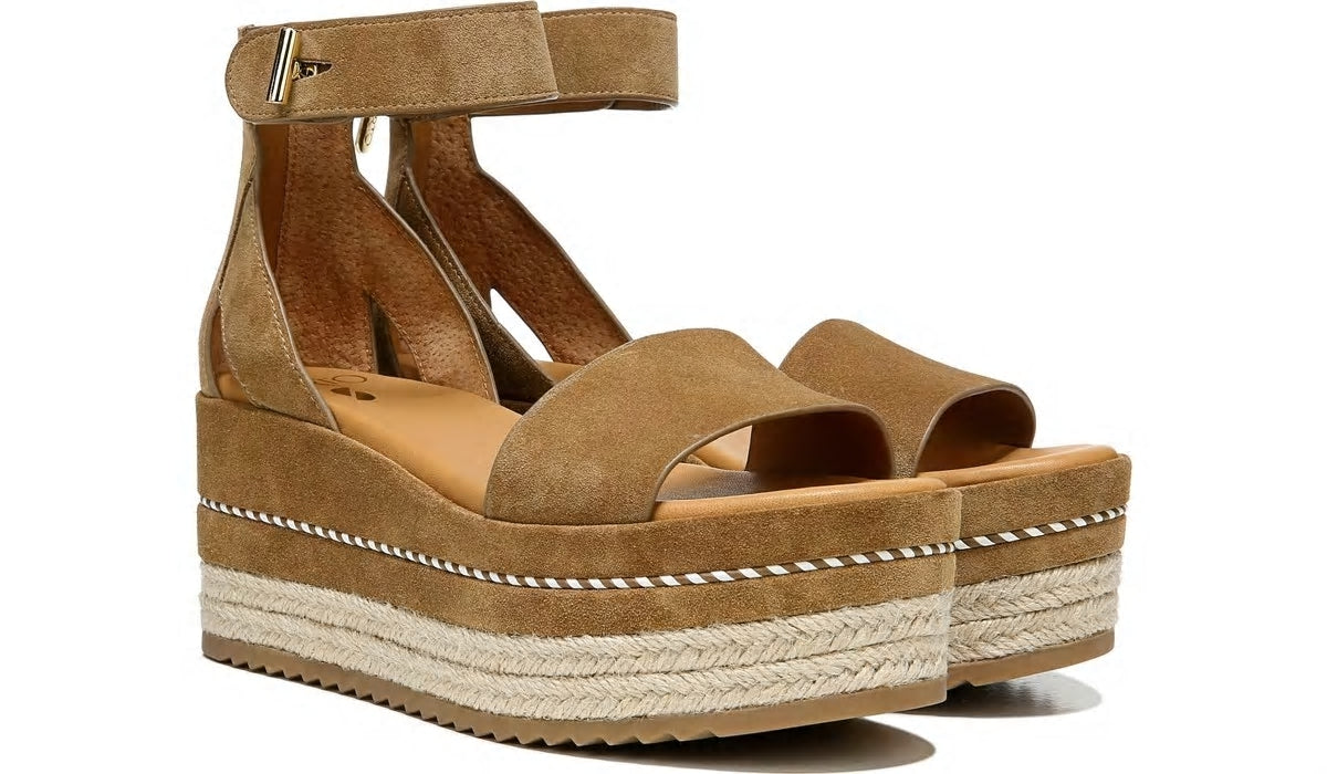 Sarto Messina Espadrille Wedge Sandal - Toasted Barley Suede