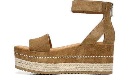 Sarto Messina Espadrille Wedge Sandal - Toasted Barley Suede