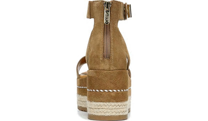 Sarto Messina Espadrille Wedge Sandal - Toasted Barley Suede