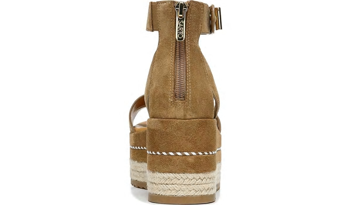 Sarto Messina Espadrille Wedge Sandal - Toasted Barley Suede