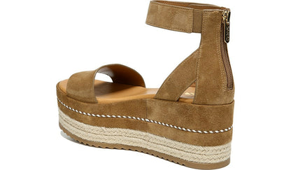 Sarto Messina Espadrille Wedge Sandal - Toasted Barley Suede