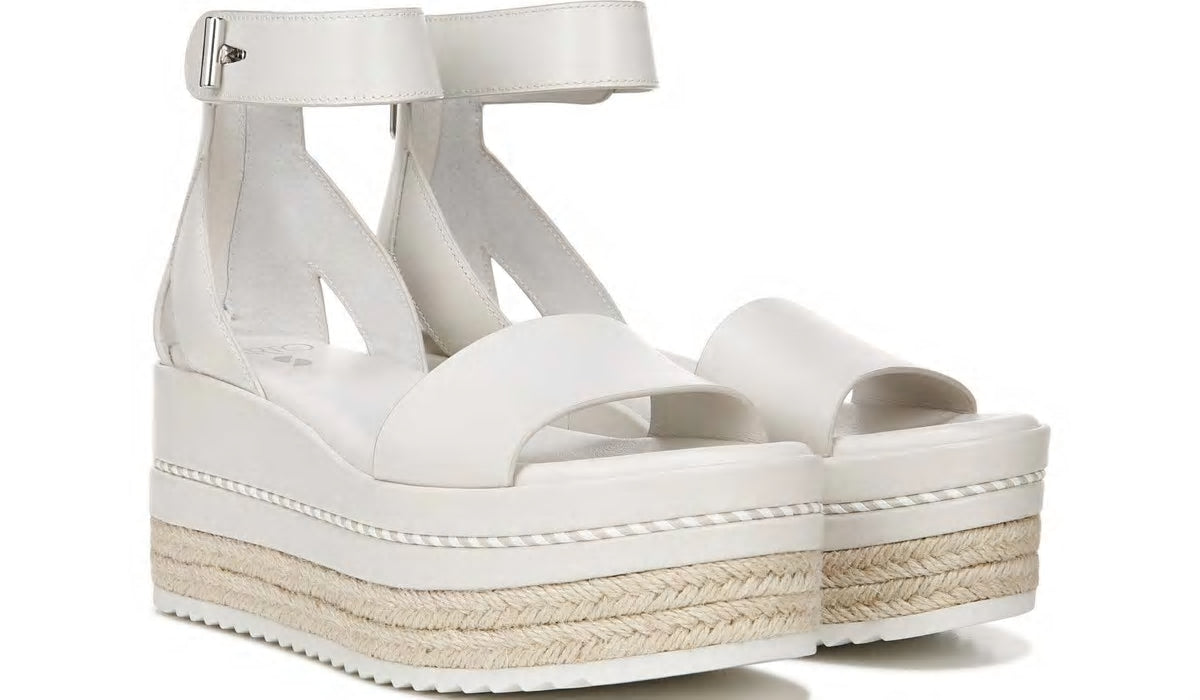 Sarto Messina Espadrille Wedge Sandal - Putty Leather