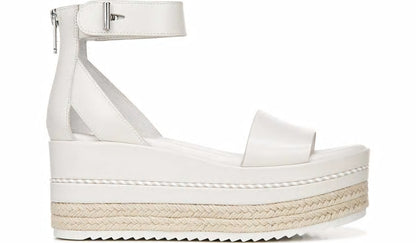 Sarto Messina Espadrille Wedge Sandal - Putty Leather