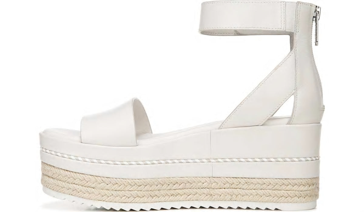 Sarto Messina Espadrille Wedge Sandal - Putty Leather