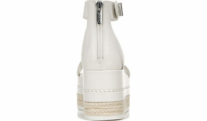 Sarto Messina Espadrille Wedge Sandal - Putty Leather