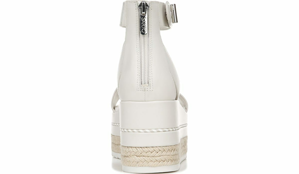 Sarto Messina Espadrille Wedge Sandal - Putty Leather