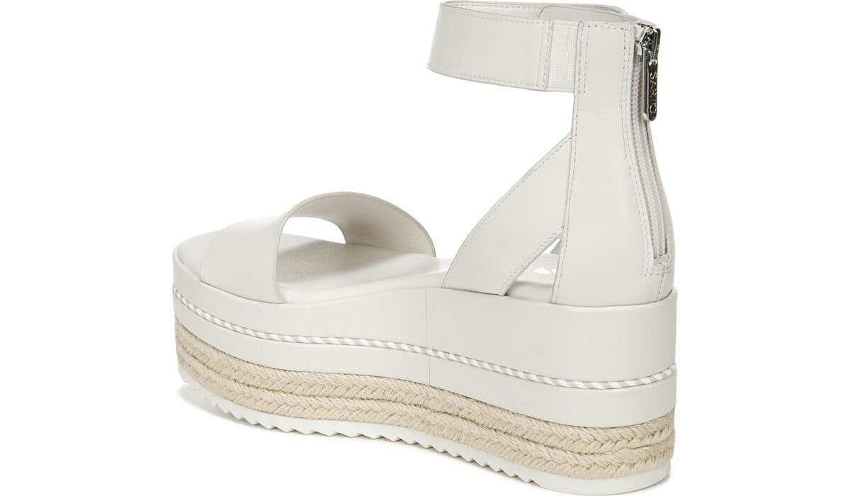 Sarto Messina Espadrille Wedge Sandal - Putty Leather