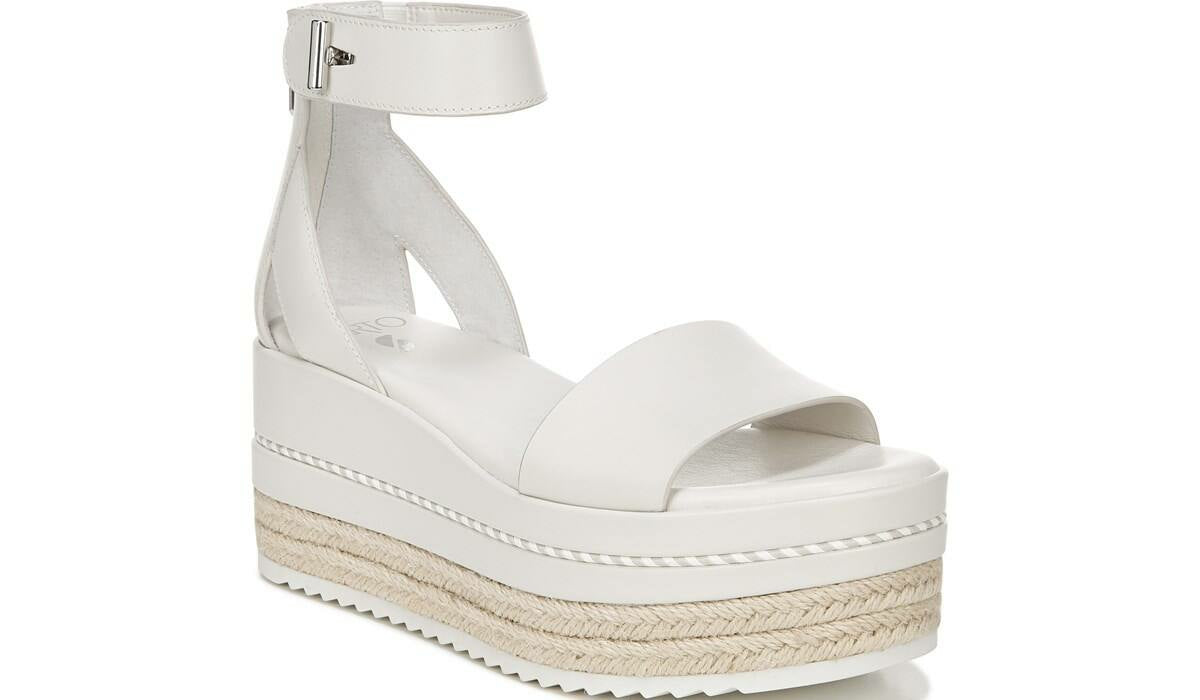 Sarto Messina Espadrille Wedge Sandal - Putty Leather