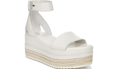 Sarto Messina Espadrille Wedge Sandal - Putty Leather