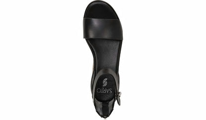 Sarto Messina Espadrille Wedge Sandal - Black Leather