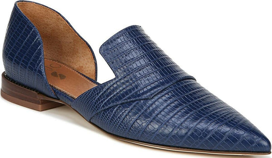 Sarto Toby D'Orsay Flat - Navy Snake Print Leather