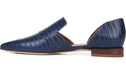 Sarto Toby D'Orsay Flat - Navy Snake Print Leather