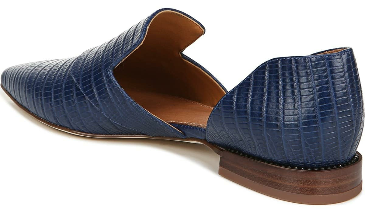 Sarto Toby D'Orsay Flat - Navy Snake Print Leather