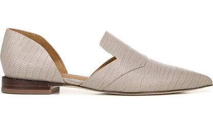 Sarto Toby D'Orsay Flat - Taupe Snake Print Leather