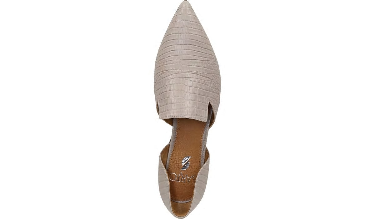 Sarto Toby D'Orsay Flat - Taupe Snake Print Leather