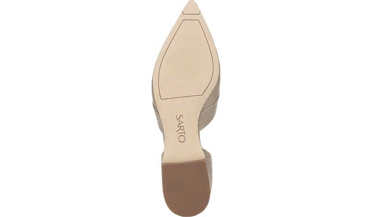 Sarto Toby D'Orsay Flat - Taupe Snake Print Leather
