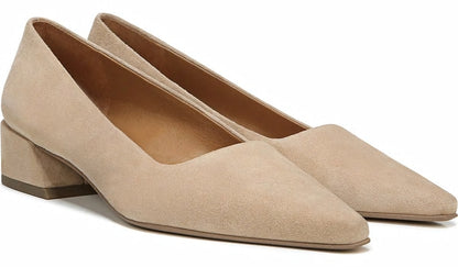 Sarto Modena Block Heel Pump - Nude Leather