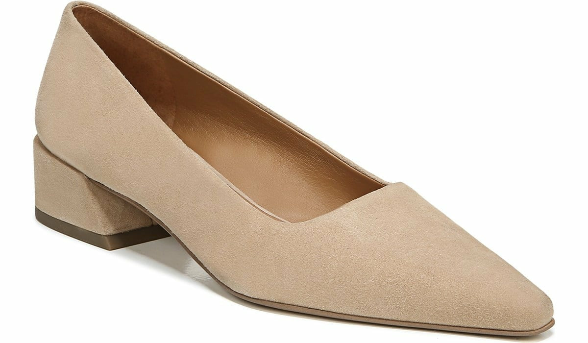 Sarto Modena Block Heel Pump - Nude Leather