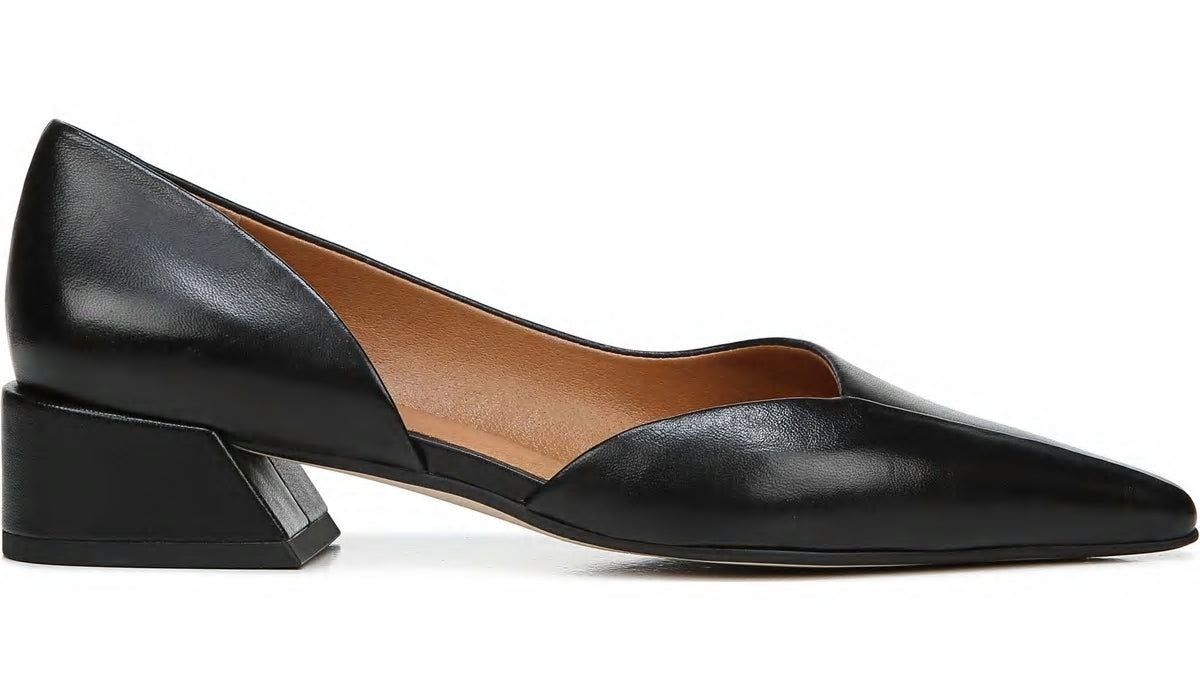 Sarto Monana Block Heel Pump - Black Leather