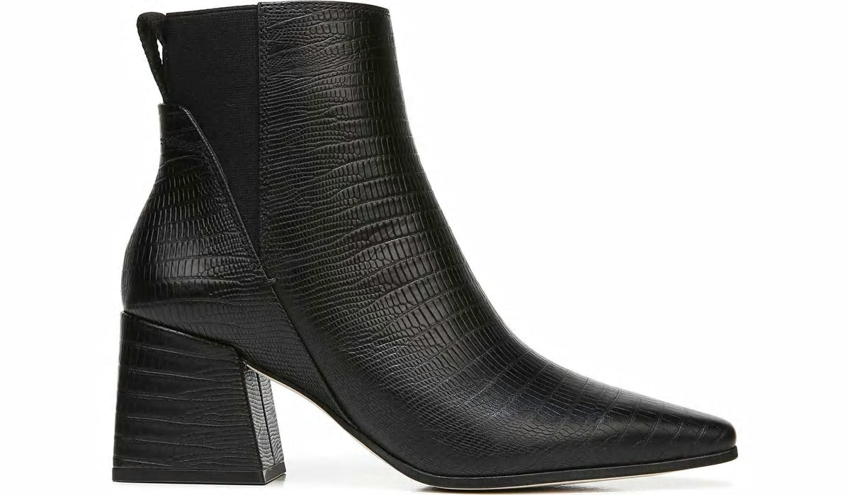 Sarto Brynn Block Heel Bootie - Black Leather
