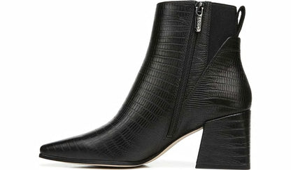 Sarto Brynn Block Heel Bootie - Black Leather