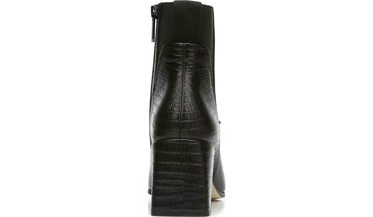 Sarto Brynn Block Heel Bootie - Black Leather
