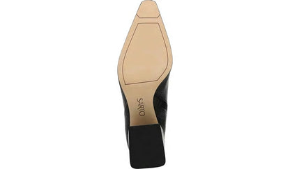 Sarto Brynn Block Heel Bootie - Black Leather
