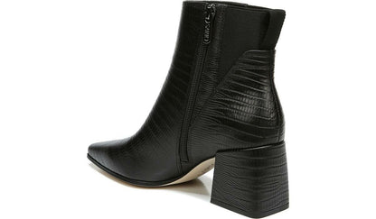 Sarto Brynn Block Heel Bootie - Black Leather