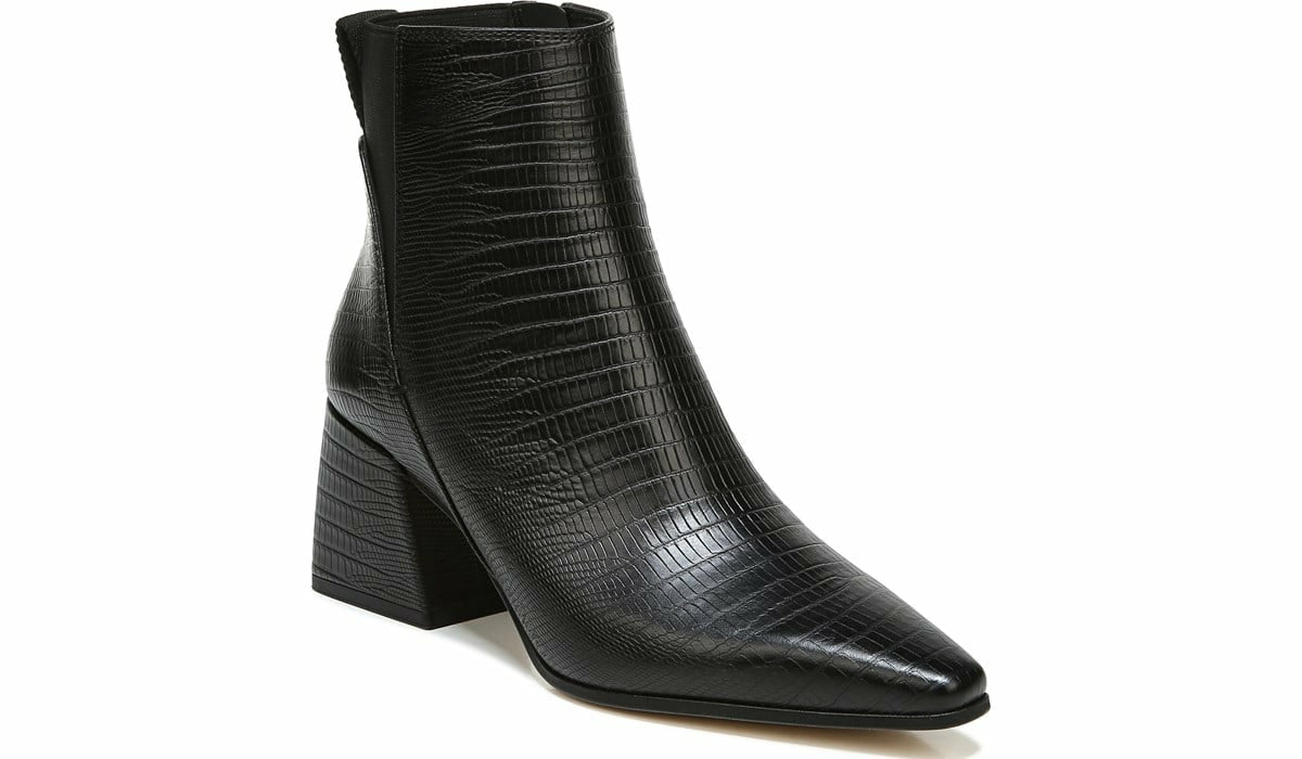 Sarto Brynn Block Heel Bootie - Black Leather
