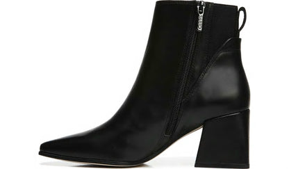 Sarto Brynn Block Heel Bootie - Black Leather