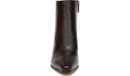 Sarto Brynn Block Heel Bootie - Bordeaux Leather