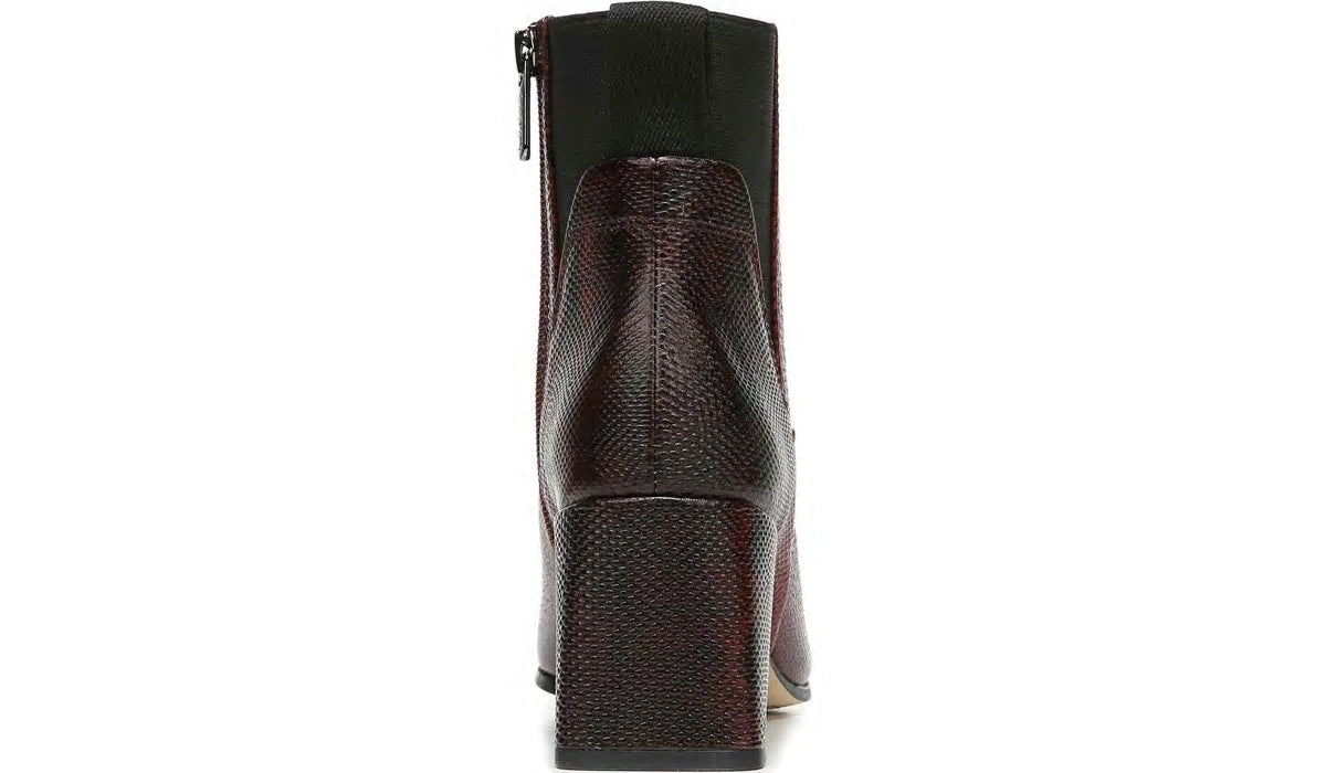 Sarto Brynn Block Heel Bootie - Bordeaux Leather