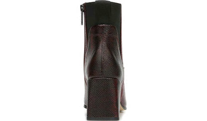 Sarto Brynn Block Heel Bootie - Bordeaux Leather