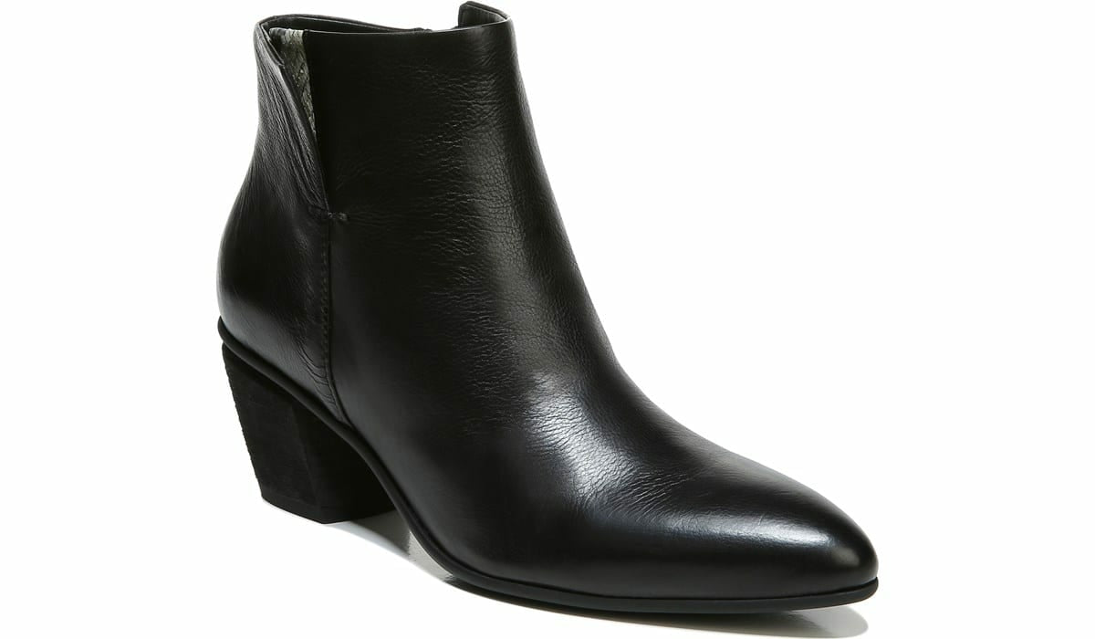 Sarto Kinga Block Heel Bootie - Black Leather