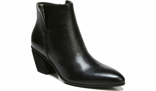 Sarto Kinga Block Heel Bootie - Black Leather
