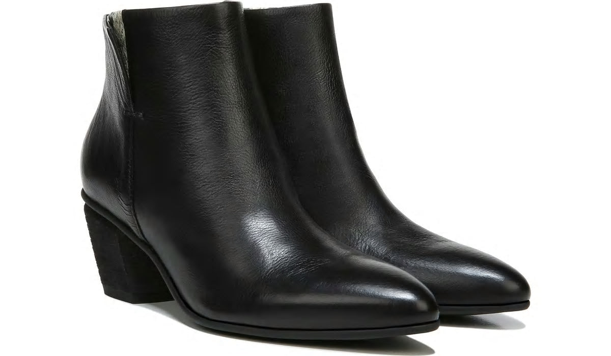 Sarto Kinga Block Heel Bootie - Black Leather