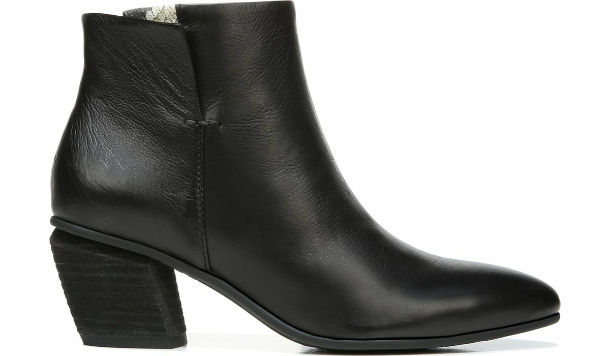 Sarto Kinga Block Heel Bootie - Black Leather