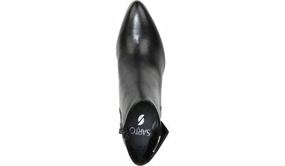 Sarto Kinga Block Heel Bootie - Black Leather