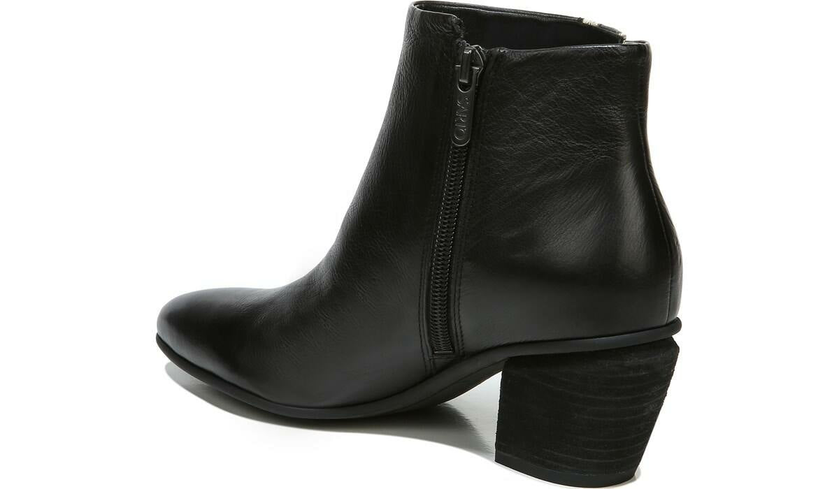 Sarto Kinga Block Heel Bootie - Black Leather
