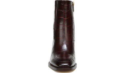 Sarto Romana Block Heel Bootie - Burgundy Leather