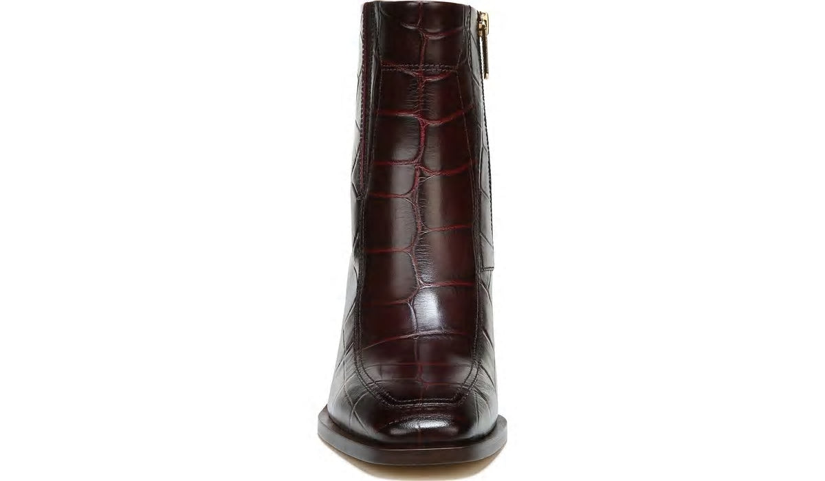 Sarto Romana Block Heel Bootie - Burgundy Leather