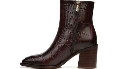 Sarto Romana Block Heel Bootie - Burgundy Leather