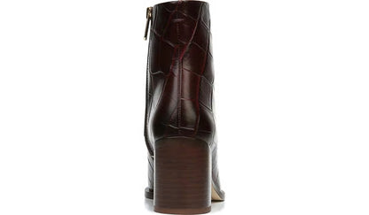 Sarto Romana Block Heel Bootie - Burgundy Leather