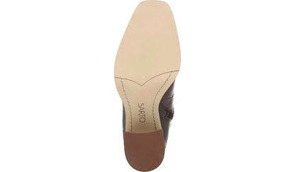 Sarto Romana Block Heel Bootie - Burgundy Leather