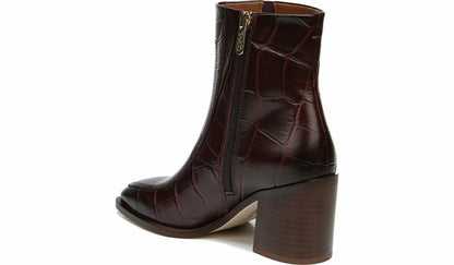 Sarto Romana Block Heel Bootie - Burgundy Leather